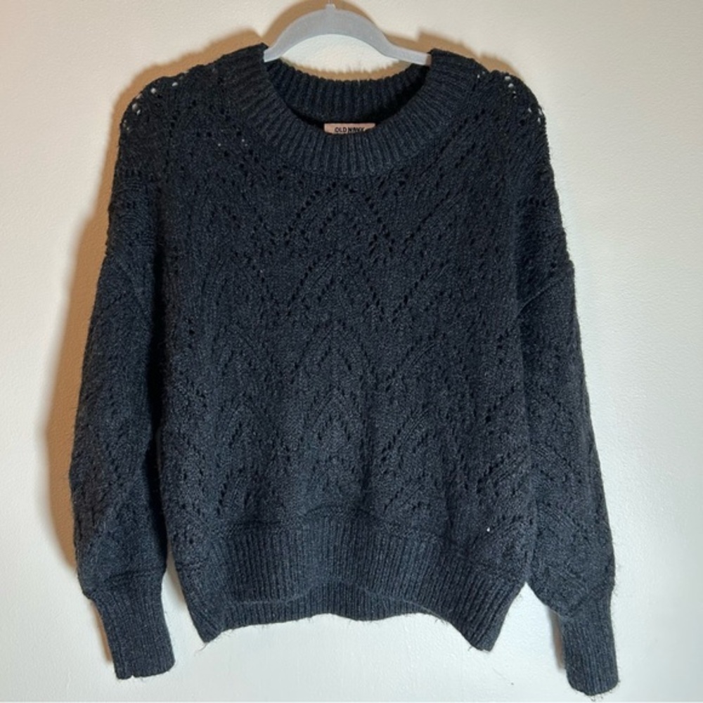 Old Navy chunky black knit sweater size Small, oversized